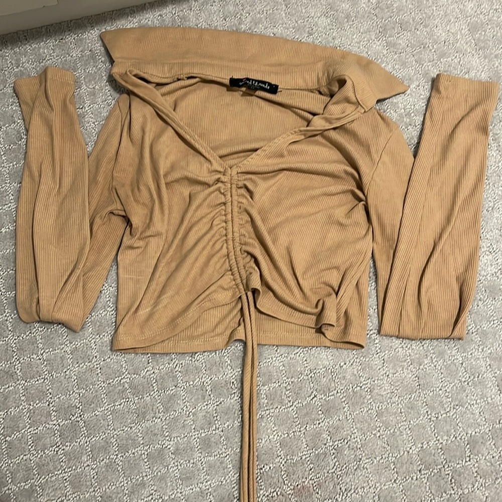 Tan Cropped Longsleeve